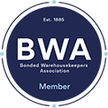 Bonded Warehousekeepers Association member badge, established 1885