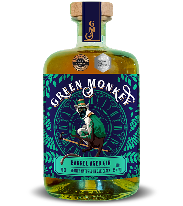 Green Monkey Barrel Aged Gin bottle