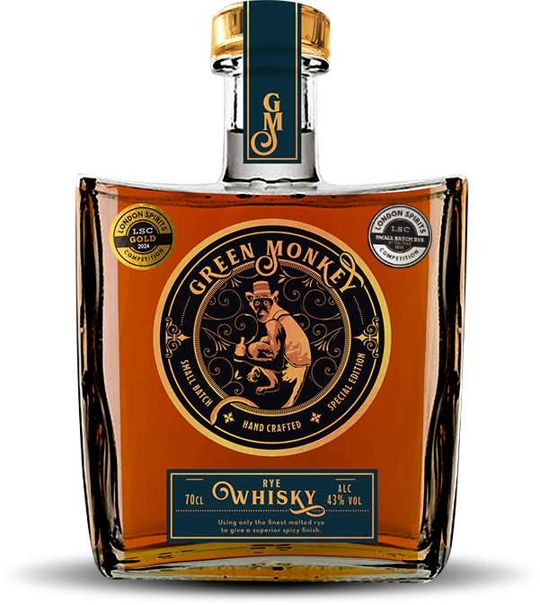 Green Monkey Rye Whisky bottle