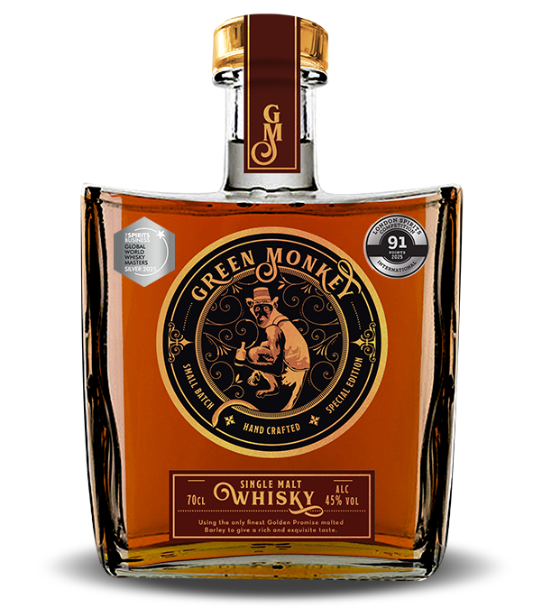 Green Monkey Single Malt Whisky bottle